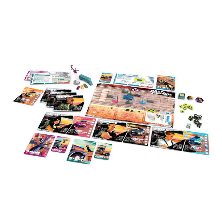 Das auf Mission basierende kooperative Strategie-Brettspiel „The Fast And Furious: Highway Heist“.