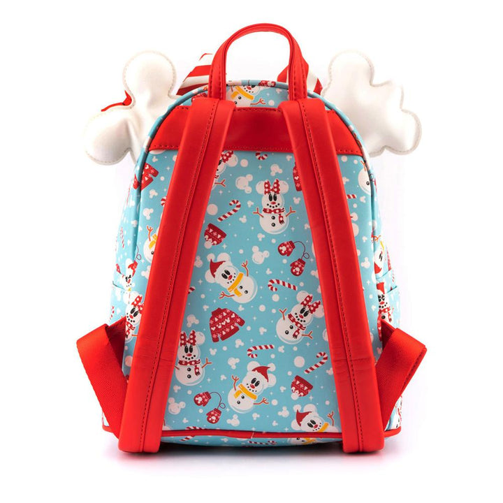 Loungefly Disney Christmas Mickey und Minnie Schneemann AOP Mini-Rucksack und Stirnband-Set