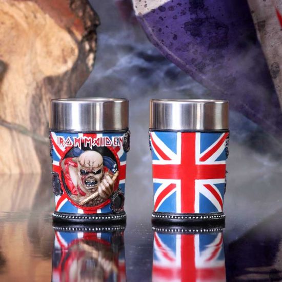 Nemesis Now B4126M8 Iron Maiden Schnapsglas 7 cm blau, Kunstharz mit Edelstahleinsatz