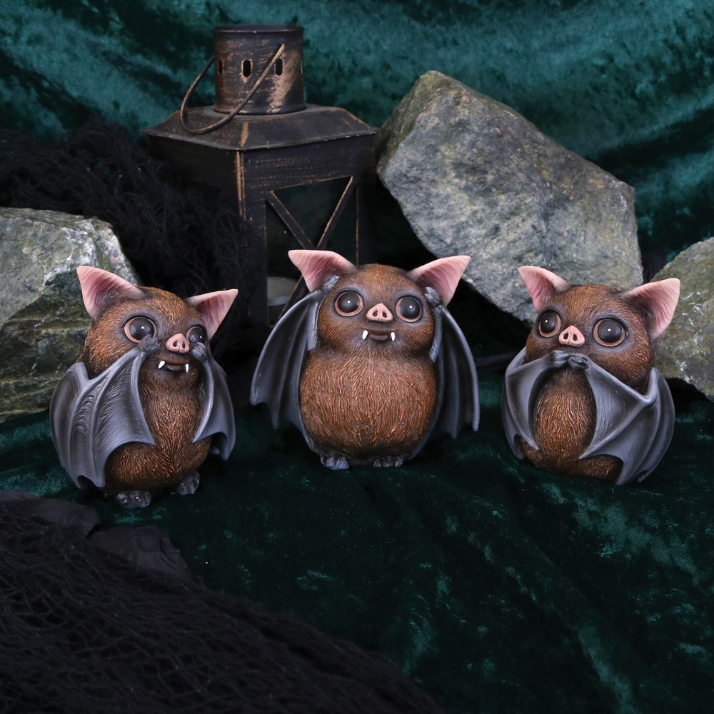 Nemesis Now Animal Collections - Three Wise Bats Figurine Set