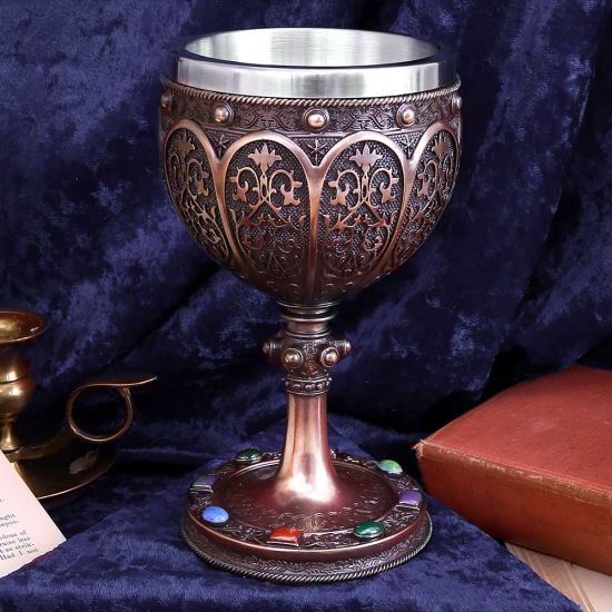 Nemesis Now B4507N9 Grail 17 cm Kelch, Harz mit Edelstahl, Bronze