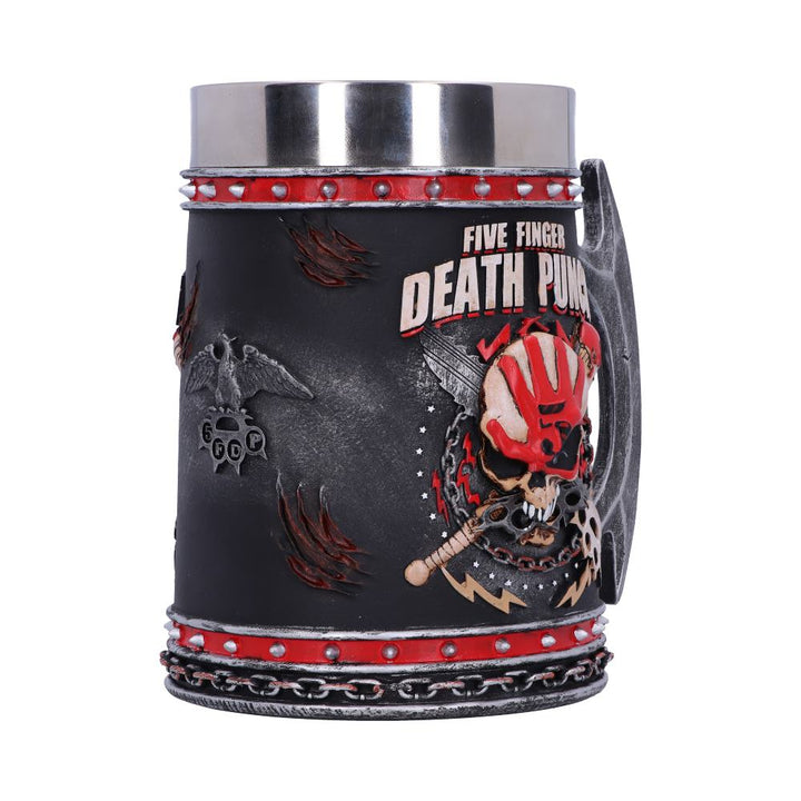 Nemesis Now B4654N9 Five Finger Death Punch Krug 15 cm, Harz mit Edelstahleinsatz, Schwarz