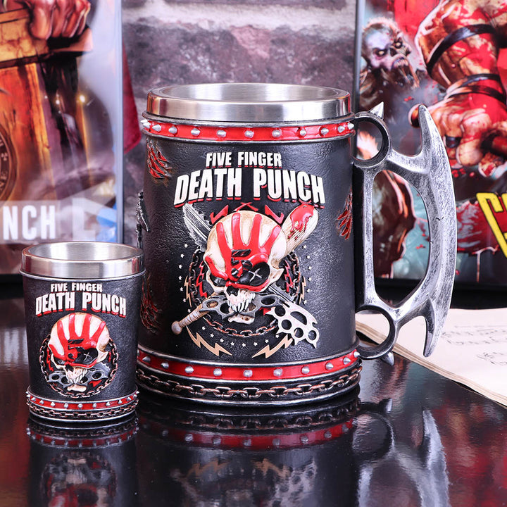Nemesis Now B4654N9 Five Finger Death Punch Krug 15 cm, Harz mit Edelstahleinsatz, Schwarz