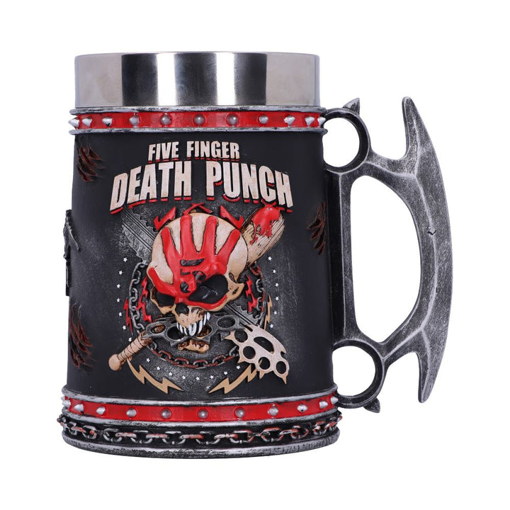 Nemesis Now B4654N9 Five Finger Death Punch Krug 15 cm, Harz mit Edelstahleinsatz, Schwarz