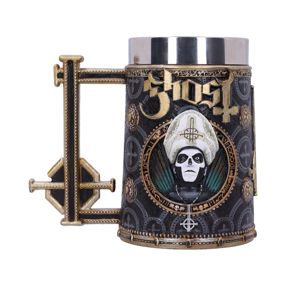 Nemesis Now Ghost Papa Emeritus III Meliora Gold Tankard Resin with Stainless Steel Insert 5