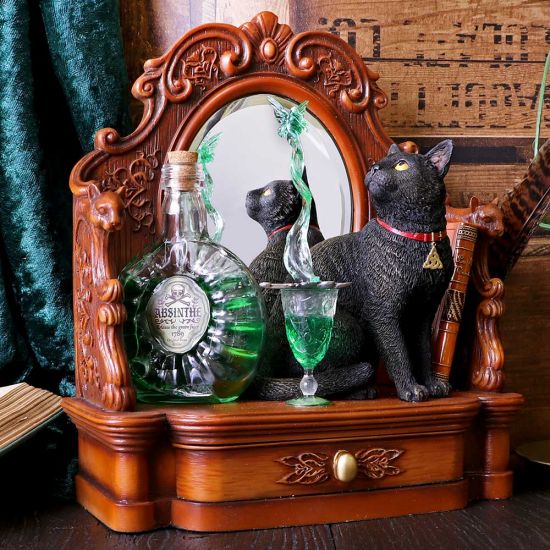 Nemesis Now B4955R0 Lisa Parker Absinth-Katze und grüne Fee-Figur, 21,5 cm