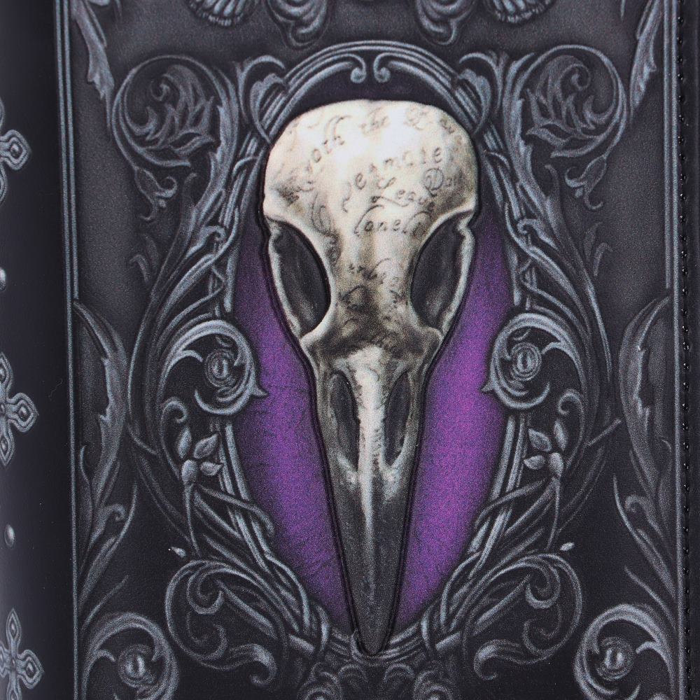 Nemesis Now B5117R0 Edgar Allen Poe Nevermore Raven Geldbörse, PU, ​​Schwarz, 18,5 cm
