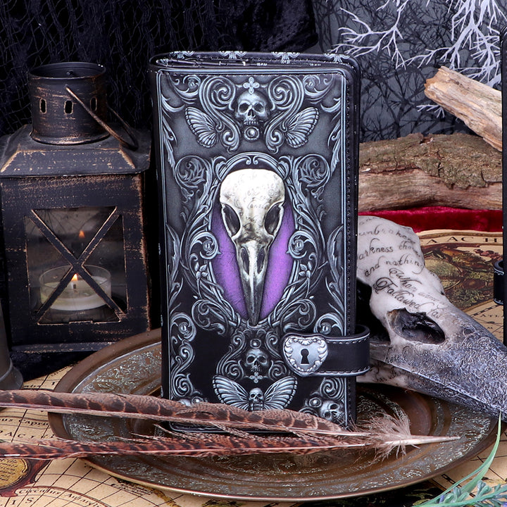 Nemesis Now B5117R0 Edgar Allen Poe Nevermore Raven Geldbörse, PU, ​​Schwarz, 18,5 cm