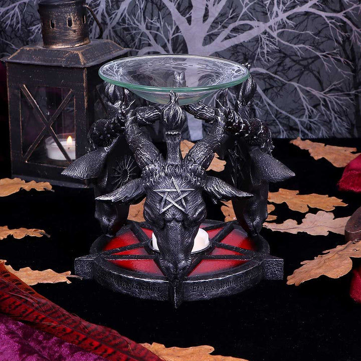 Nemesis Now B5189R0 Ölbrenner mit okkultem Baphomet-Kopf, Schwarz, 13,5 cm
