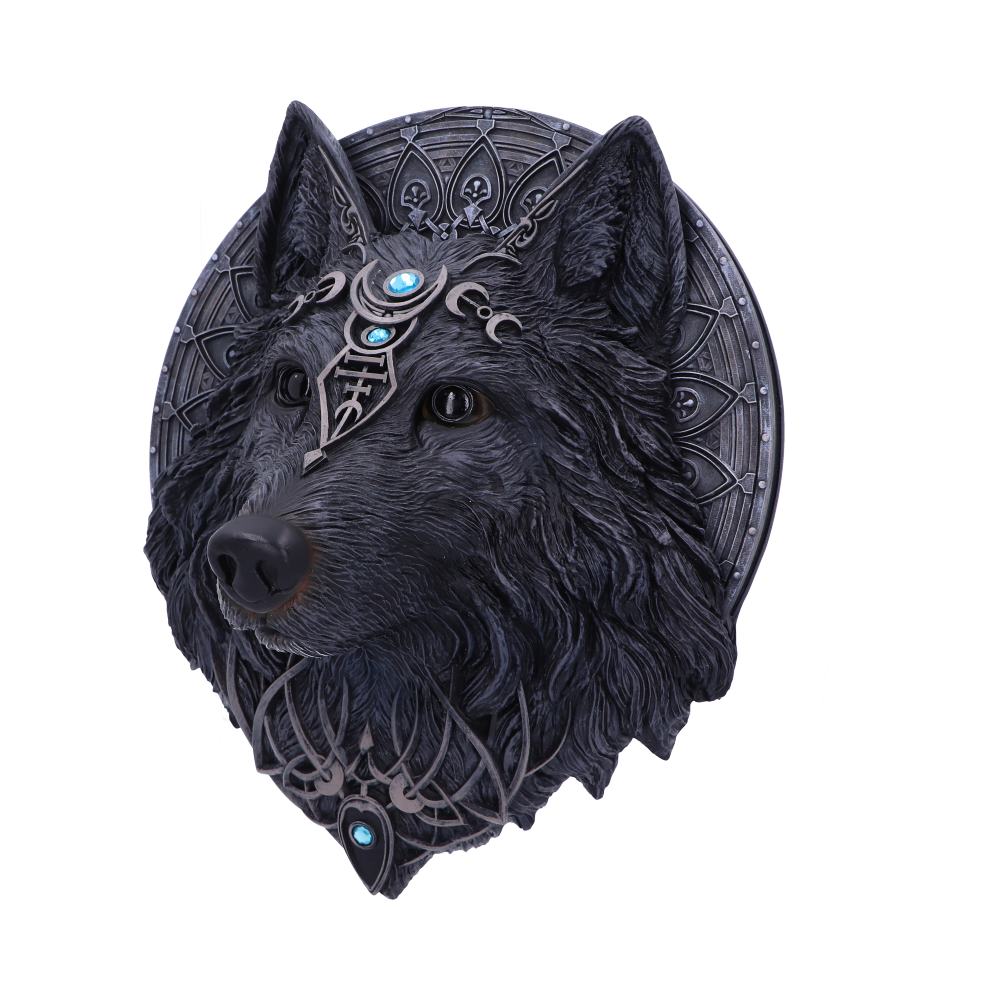 Nemesis Now Dark Gothic Magical Wolf Moon Wandschild zum Aufhängen, Schwarz, Einheitsgröße