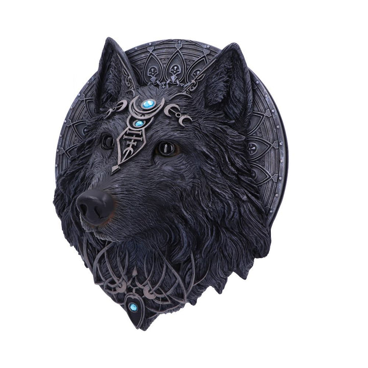 Nemesis Now Dark Gothic Magical Wolf Moon Wandschild zum Aufhängen, Schwarz, Einheitsgröße