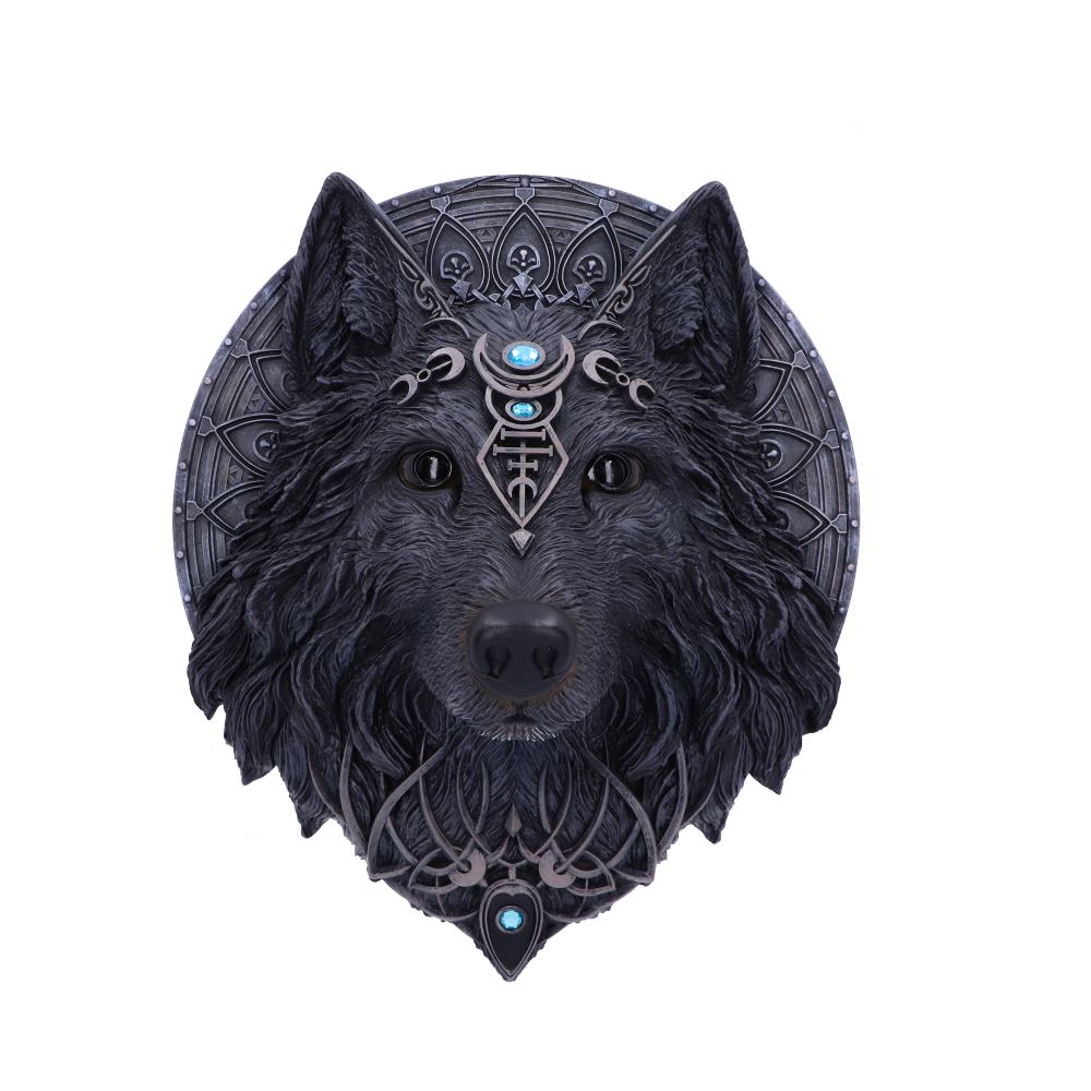 Nemesis Now Dark Gothic Magical Wolf Moon Wandschild zum Aufhängen, Schwarz, Einheitsgröße
