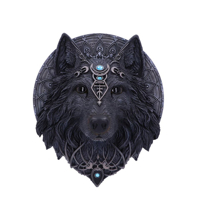 Nemesis Now Dark Gothic Magical Wolf Moon Wandschild zum Aufhängen, Schwarz, Einheitsgröße