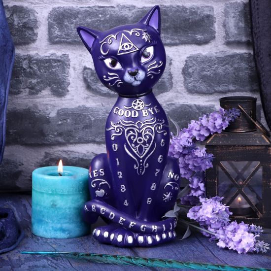 Lila Mystic Kitty 26 cm große Ouija-Katzenfigur