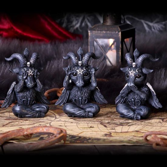 Nemesis Now Cult Cuties Three Wise Baphoboo Schwarz 13,4 cm