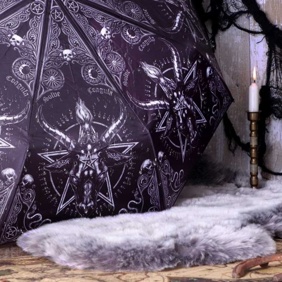 Nemesis Now Baphomet-Regenschirm, Schwarz, 55 cm