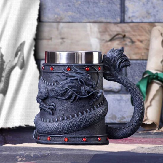 Nemesis Now Dragon Coil Krug, Grau, 16 cm