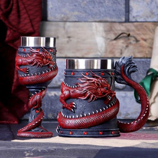 Nemesis Now Dragon Coil Krug, Rot, 16 cm