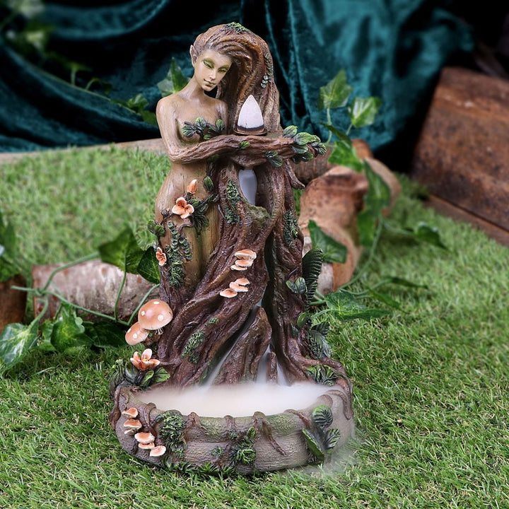 Lady Earth Female Tree Spirit Natürlicher Rückfluss-Räuchergefäß