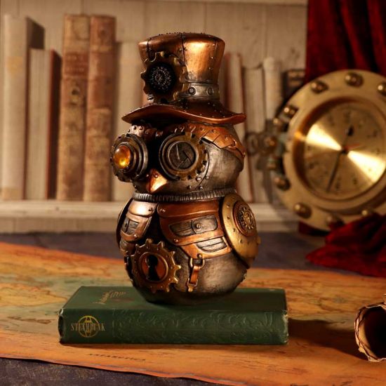 Nemesis Now Hootle Steampunk-Eule mit Zylinder, 22,7 cm, Bronze, D5413T1