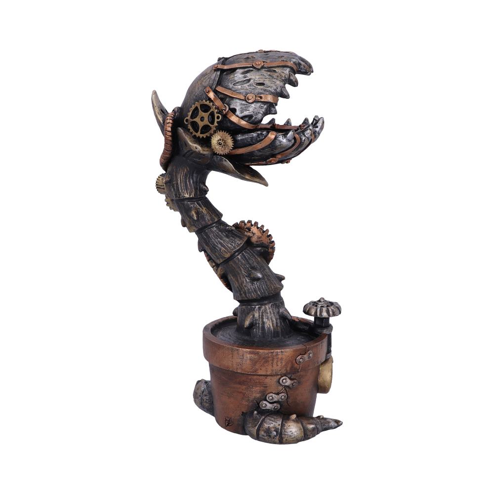 Nemesis Now Cogwork Carnivore 24,3 cm große mechanische fleischfressende Pflanzenfigur aus Bronze