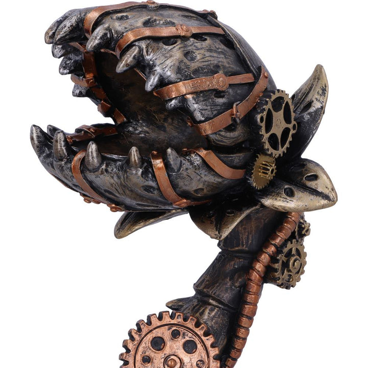 Nemesis Now Cogwork Carnivore 24,3 cm große mechanische fleischfressende Pflanzenfigur aus Bronze