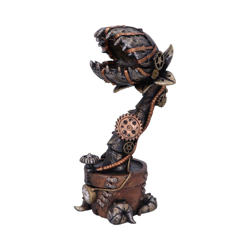 Nemesis Now Cogwork Carnivore 24,3 cm große mechanische fleischfressende Pflanzenfigur aus Bronze