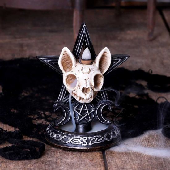 Nemesis Now Familiar Worship Backflow-Räuchergefäß, 15,3 cm, Schwarz