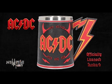Nemesis Now ACDC Bierkrug Schwarz, Edelstahl, 14,5 cm