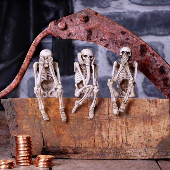 Nemesis Now NEM4341 Drei weise Skelettfigur, 24 cm, elfenbeinfarben
