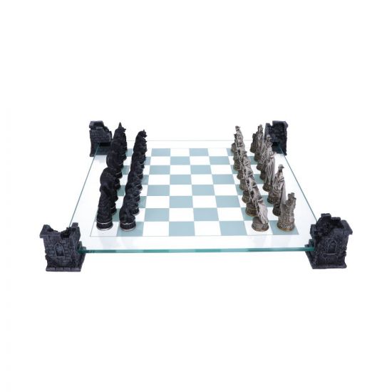 Nemesis Now Vampire Werewolf Gothic Chess Set Black Glass Board 5
