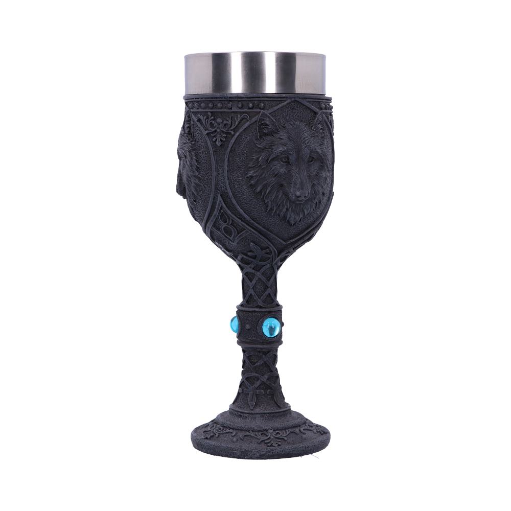 Nemesis Now - Night Wolf Black Gothic Goblet with Celtic Knot Design 4