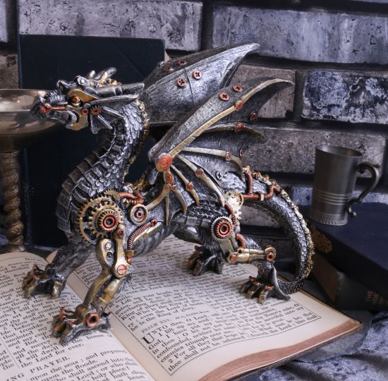 Nemesis Now Dracus Machina Figur 21 cm Silber