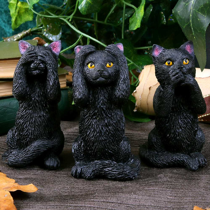 Nemesis Now Three Wise Felines 8,5 cm, Schwarz