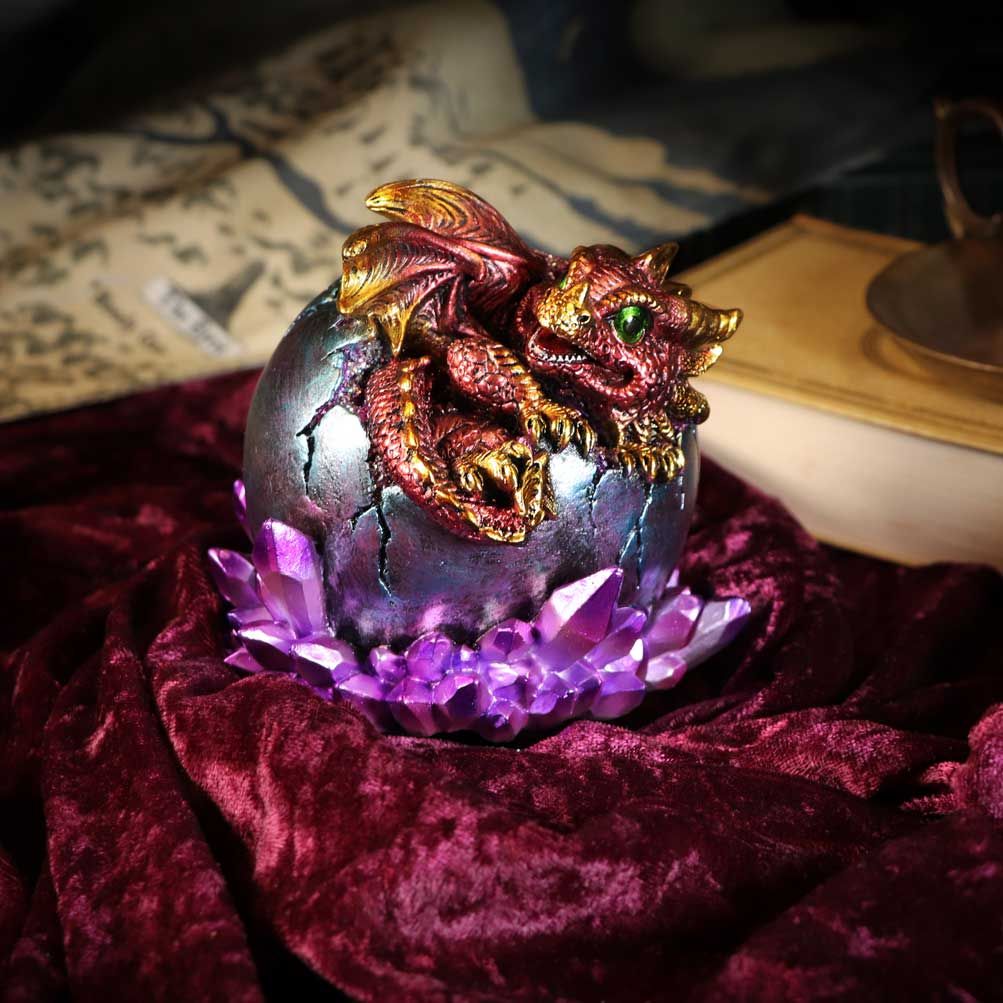 Crimson Hatchling Glow Dragon Red Dragonling Kristallfigur