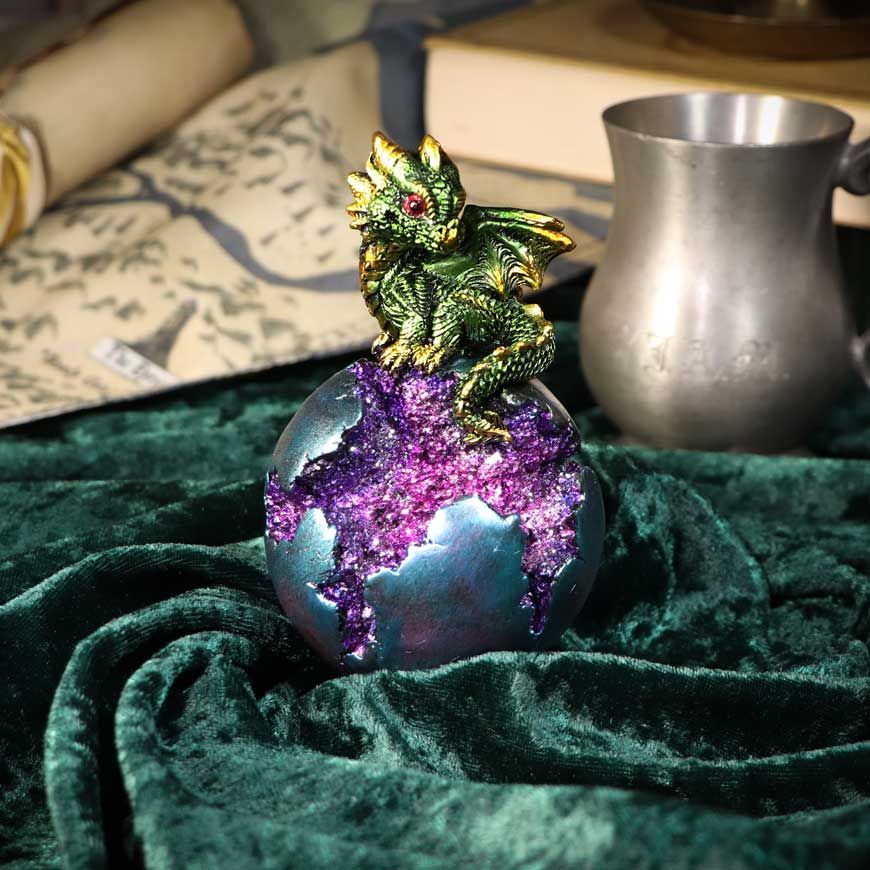Geode Guard Green Dragon Sphere Kristallfigur