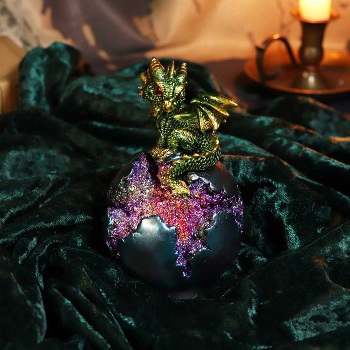 Geode Guard Green Dragon Sphere Kristallfigur