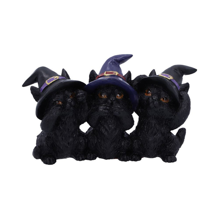 Nemesis Now Drei weise schwarze Katzen, vertraute Figur, nicht sehen, nicht hören, nicht sprechen