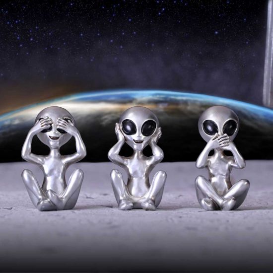 Nemesis Now Drei weise Aliens, Silber, 7,5 cm (U5929V2)